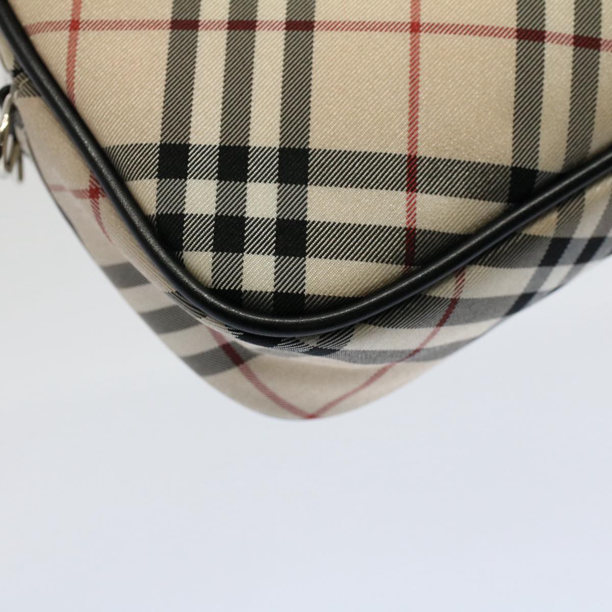 BURBERRY Nova Check Blue Label Shoulder Bag Nylon Beige Auth ep1712