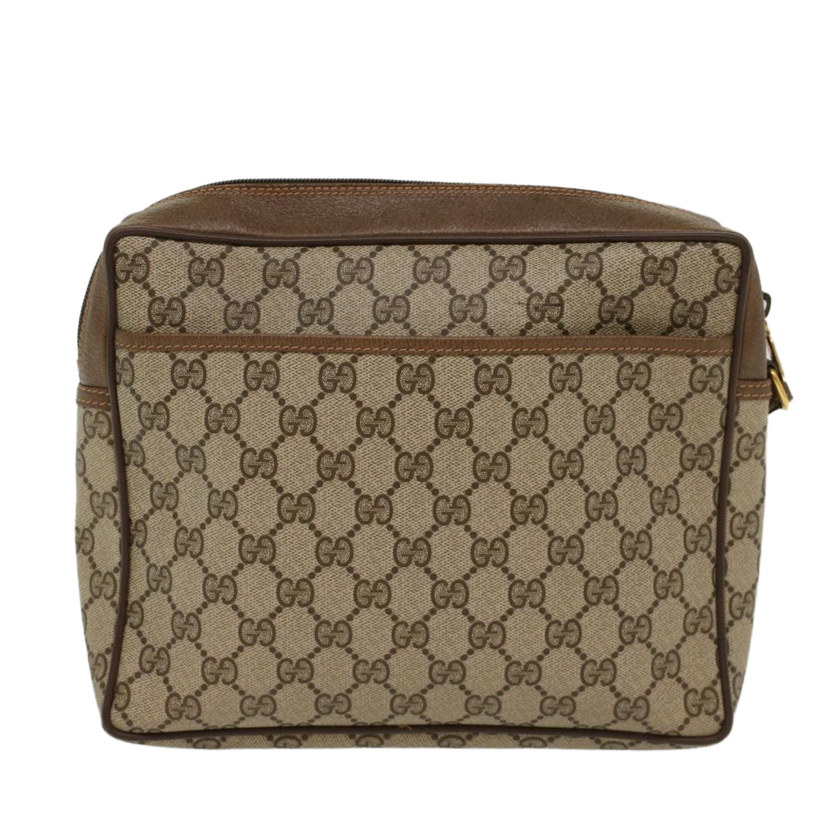 GUCCI GG Canvas Clutch Bag PVC Leather Beige Auth ep1718 - 0