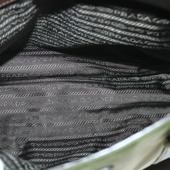 PRADA Shoulder Bag Nylon Leather Green Auth ep1747