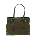 PRADA Shoulder Bag Nylon Leather Green Auth ep1747-13