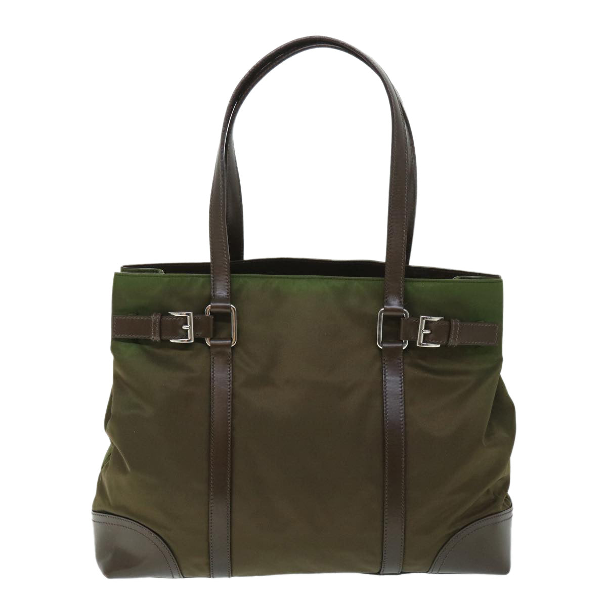 PRADA Shoulder Bag Nylon Leather Green Auth ep1747 - 0