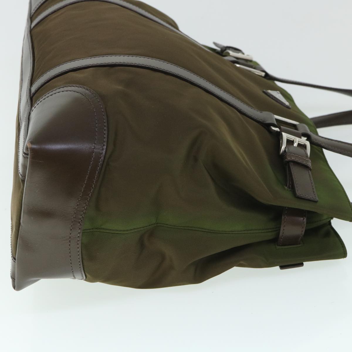 PRADA Shoulder Bag Nylon Leather Green Auth ep1747