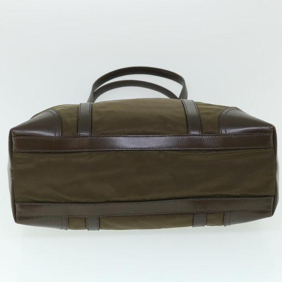 PRADA Shoulder Bag Nylon Leather Green Auth ep1747