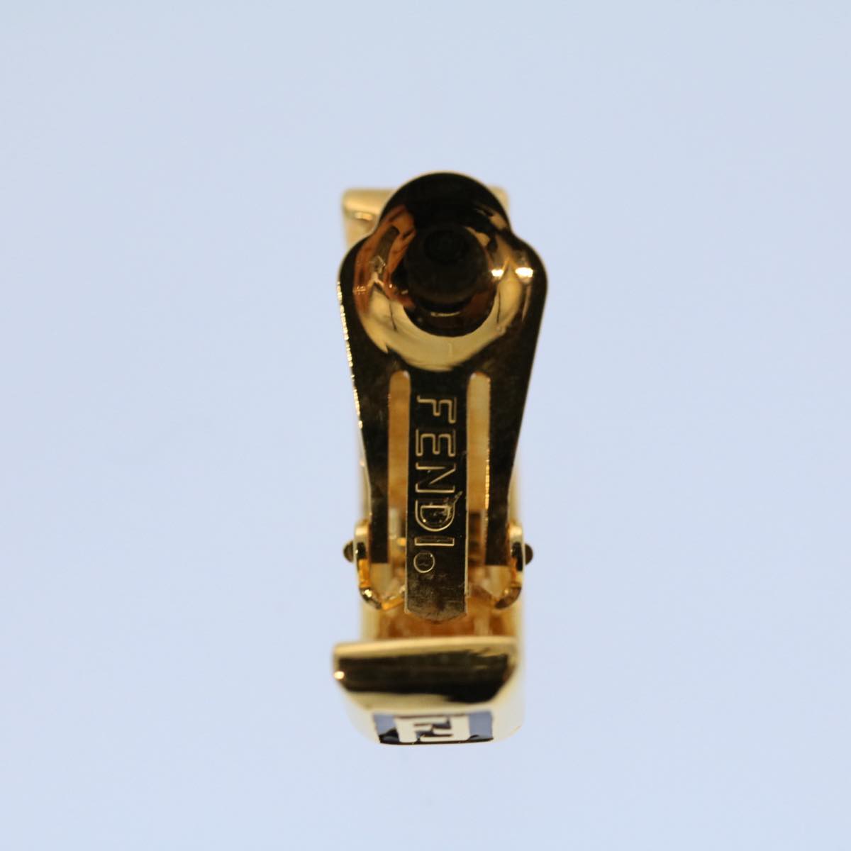 FENDI Earring Gold Tone Auth ep1766