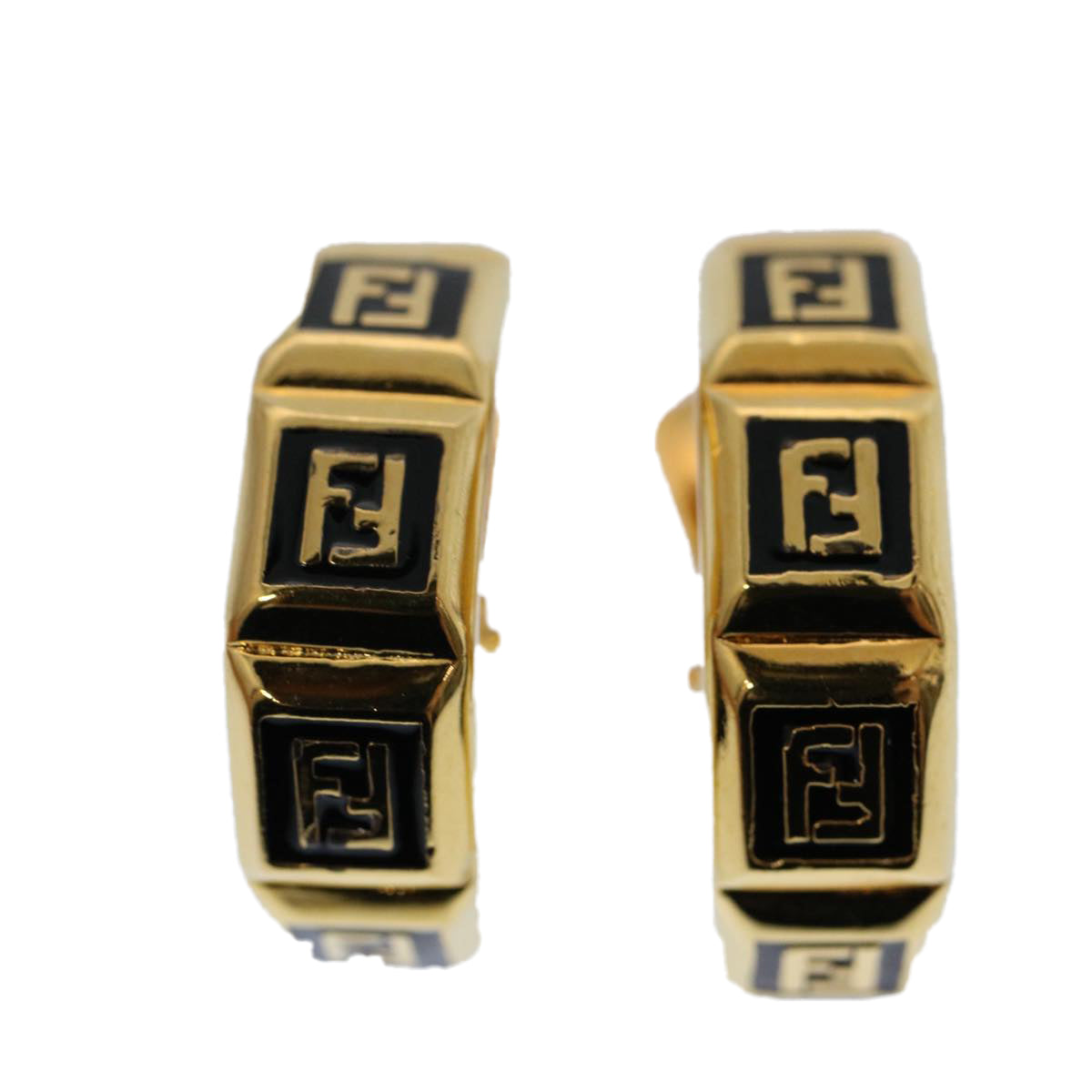 FENDI Earring Gold Tone Auth ep1766 - 0