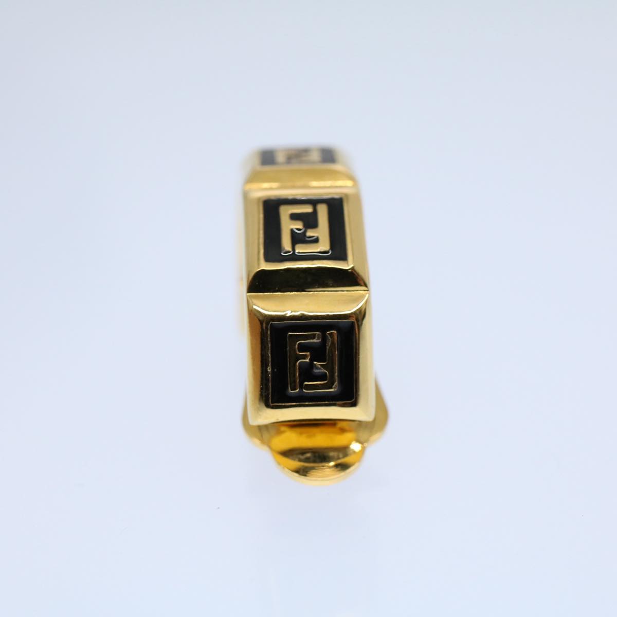 FENDI Earring Gold Tone Auth ep1766