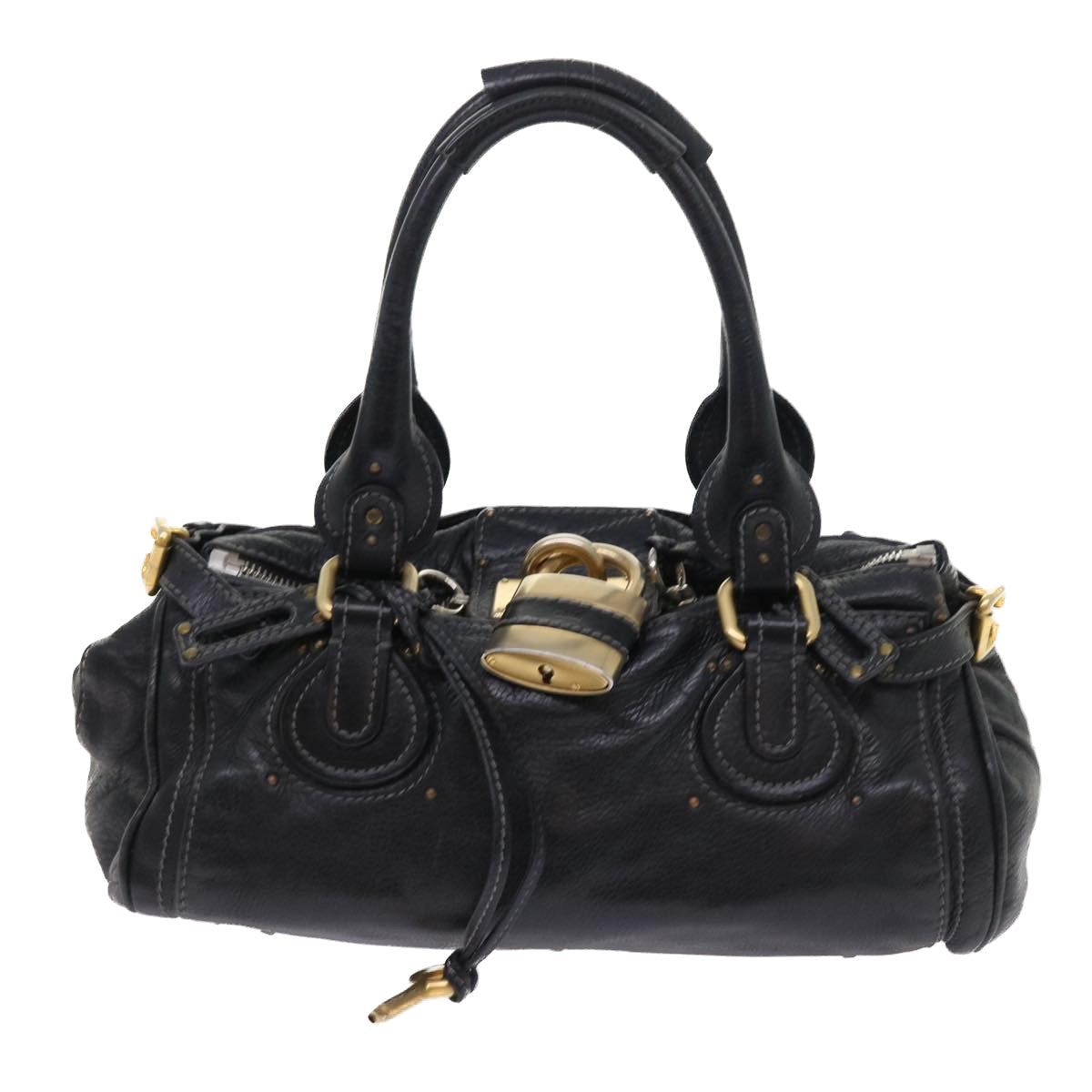Chloe Paddington Hand Bag Leather Black Auth ep1769 - 0