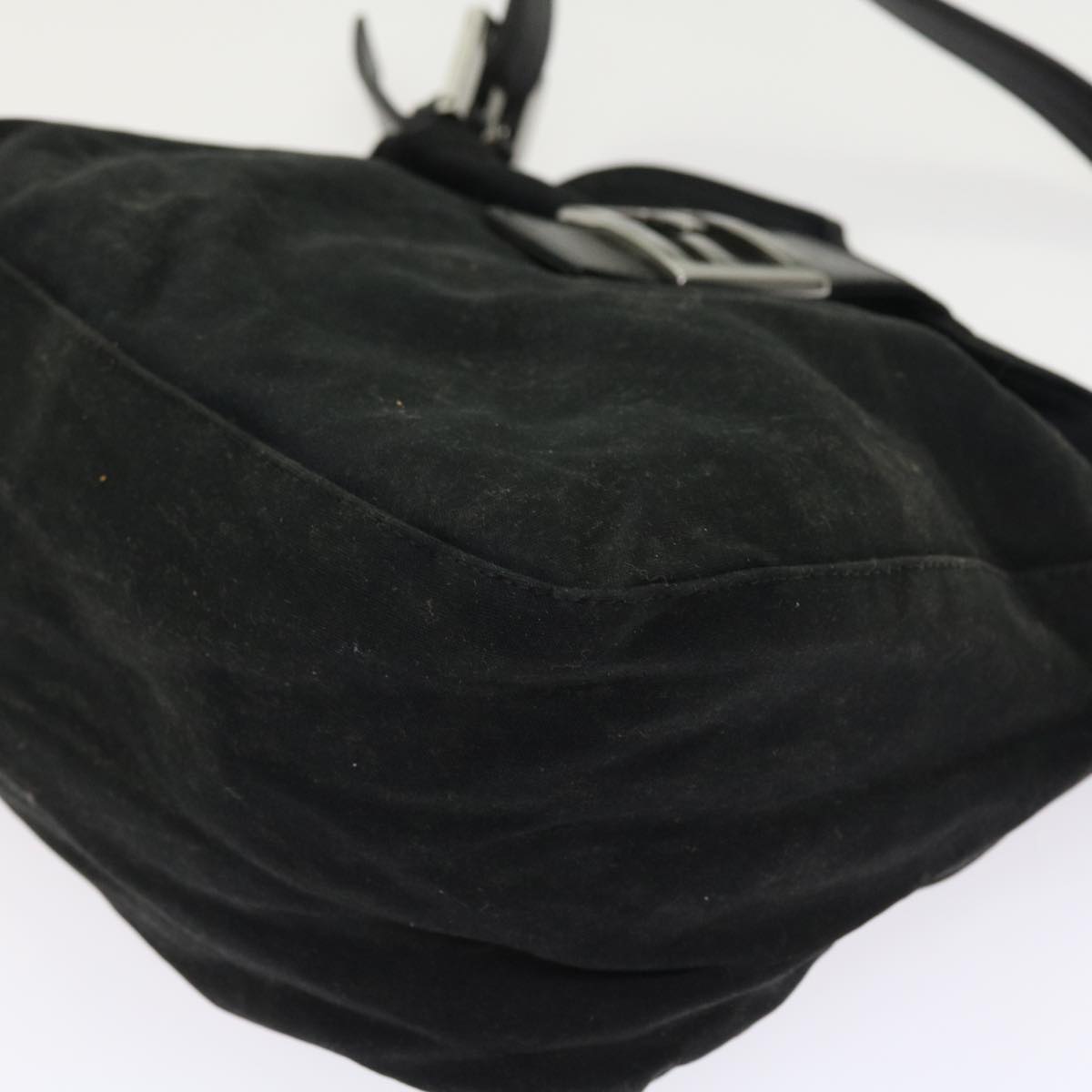 FENDI Mamma Baguette Shoulder Bag Nylon Black Auth ep1775
