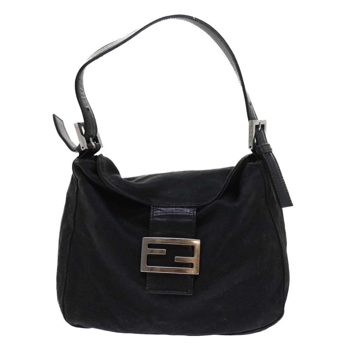 FENDI Mamma Baguette Shoulder Bag Nylon Black Auth ep1775 - 0