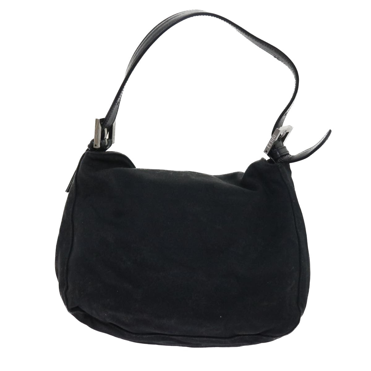 FENDI Mamma Baguette Shoulder Bag Nylon Black Auth ep1775