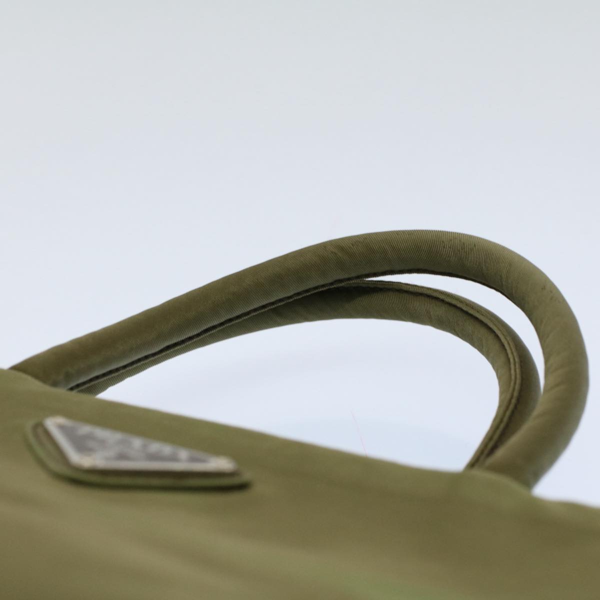 PRADA Hand Bag Nylon Khaki Auth ep1799