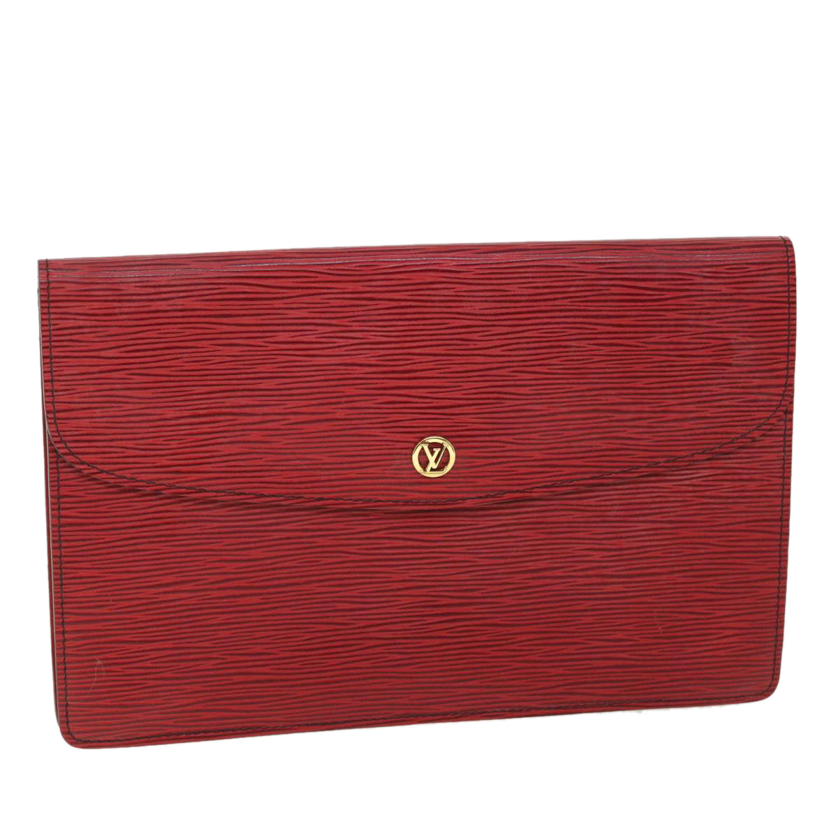 LOUIS VUITTON Epi Montaigne Clutch Bag Red M52657 LV Auth ep1800