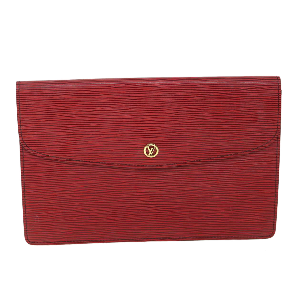 LOUIS VUITTON Epi Montaigne Clutch Bag Red M52657 LV Auth ep1800