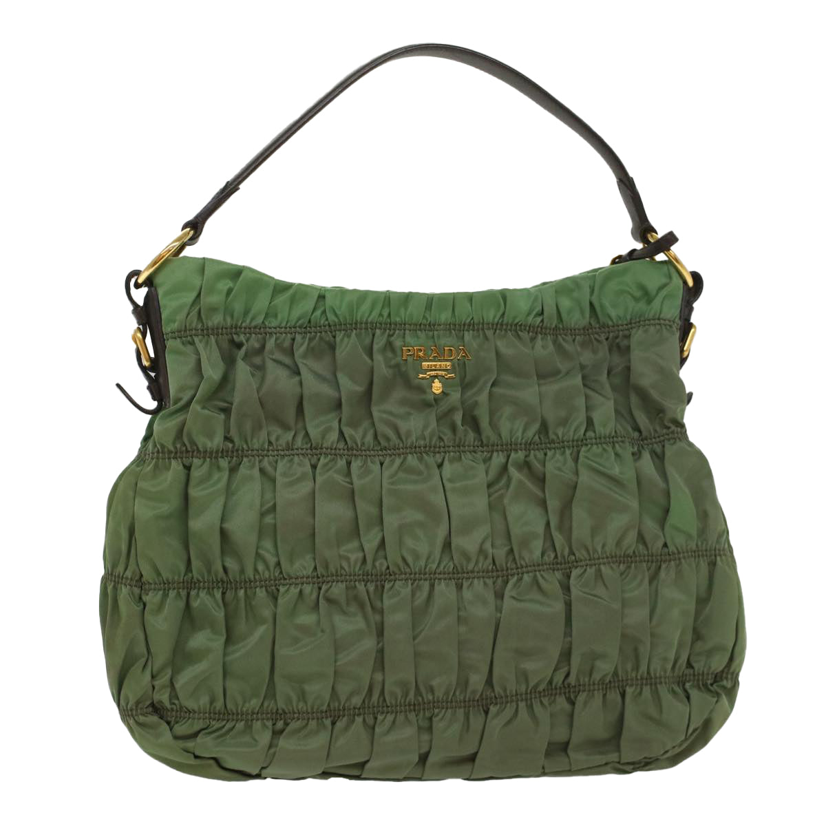 PRADA Shoulder Bag Nylon Green Auth ep1834