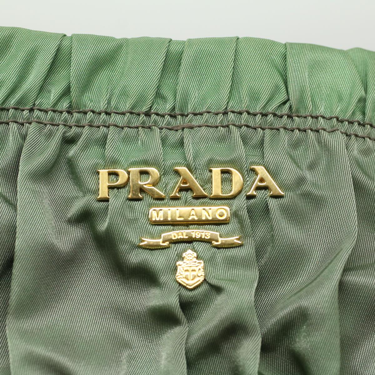 PRADA Shoulder Bag Nylon Green Auth ep1834