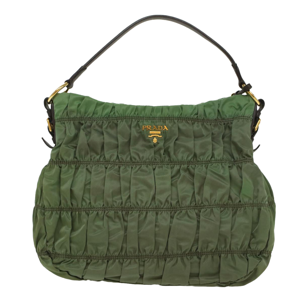 PRADA Shoulder Bag Nylon Green Auth ep1834