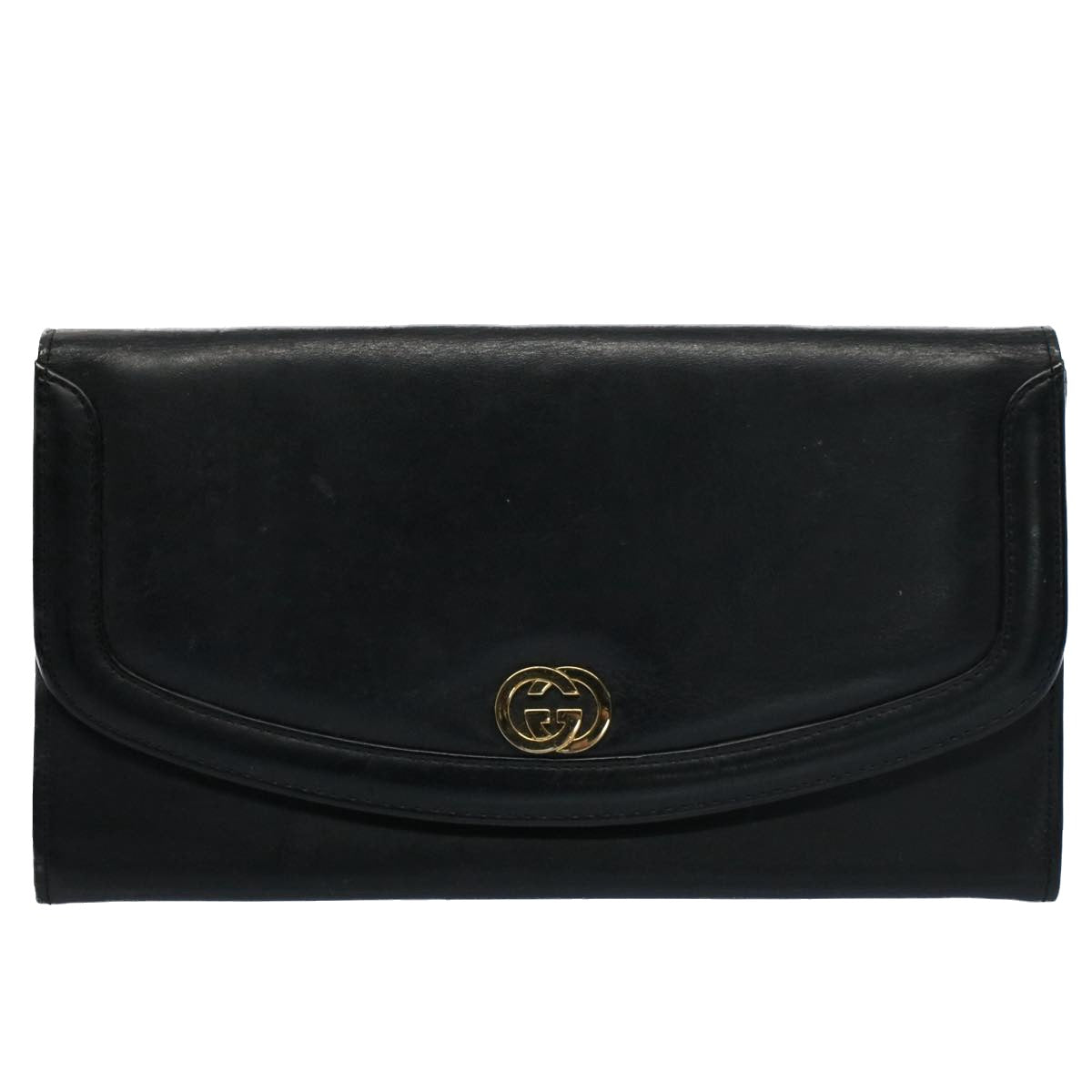 GUCCI Clutch Bag Leather Black Auth ep1846 - 0