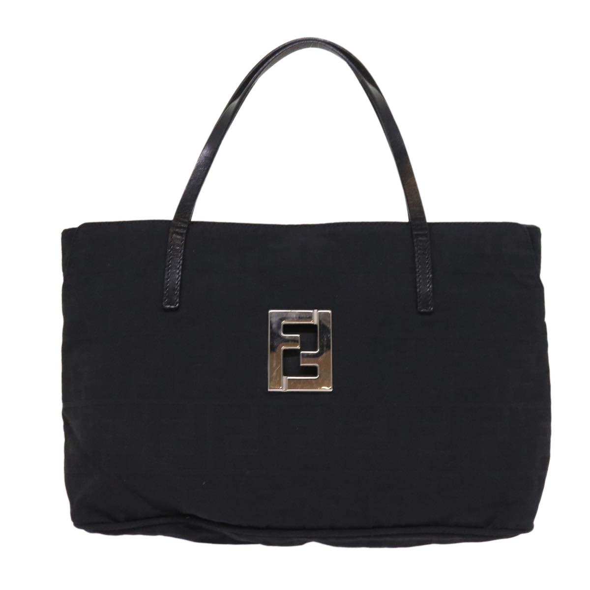 FENDI Zucca Canvas Hand Bag Black Auth ep1858 - 0