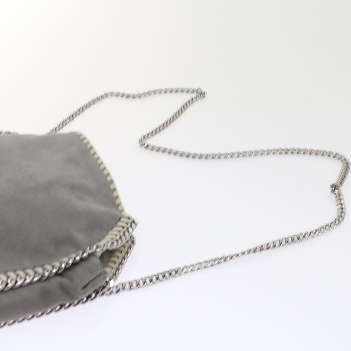 Stella MacCartney Chain Falabella Tote Bag Suede Gray Auth ep1887