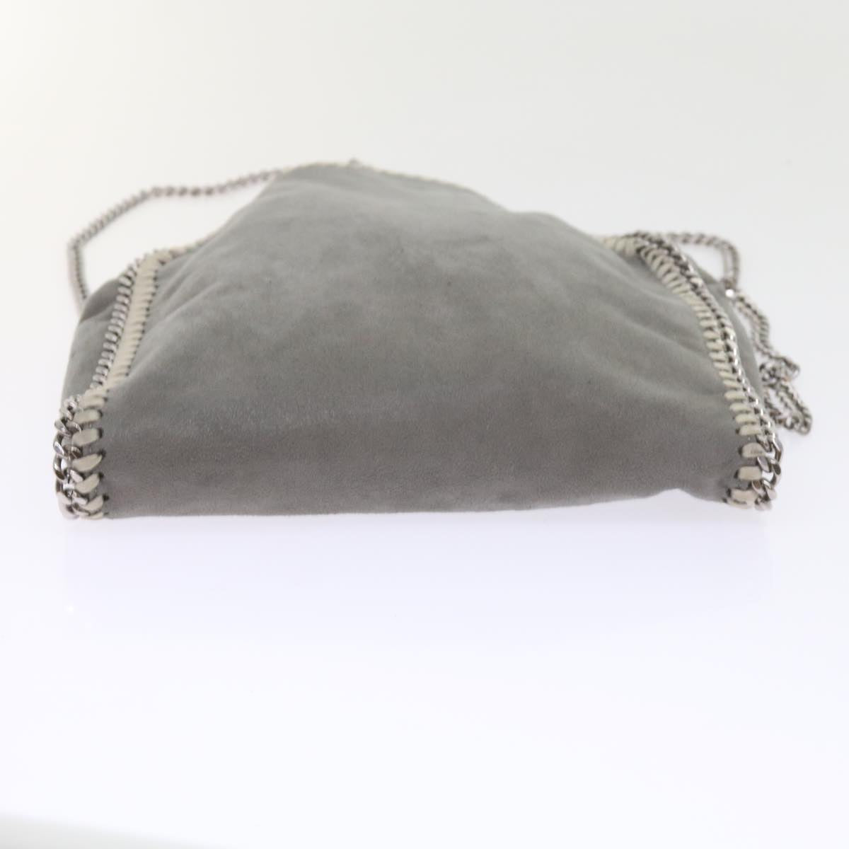 Stella MacCartney Chain Falabella Tote Bag Suede Gray Auth ep1887