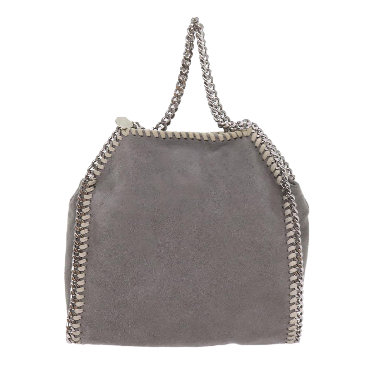 Stella MacCartney Chain Falabella Tote Bag Suede Gray Auth ep1887