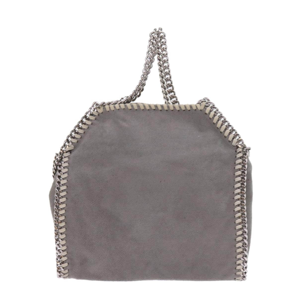 Stella MacCartney Chain Falabella Tote Bag Suede Gray Auth ep1887