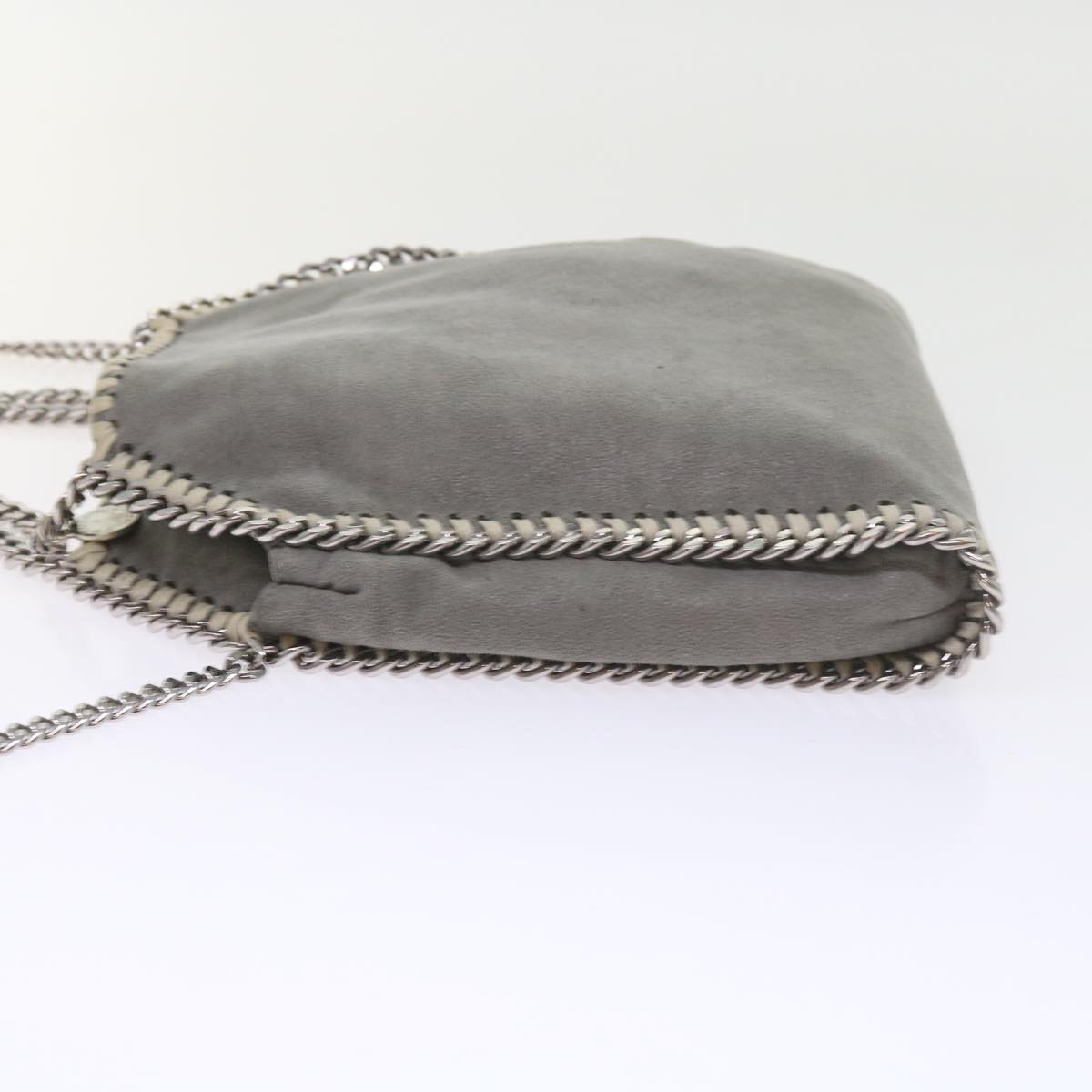 Stella MacCartney Chain Falabella Tote Bag Suede Gray Auth ep1887