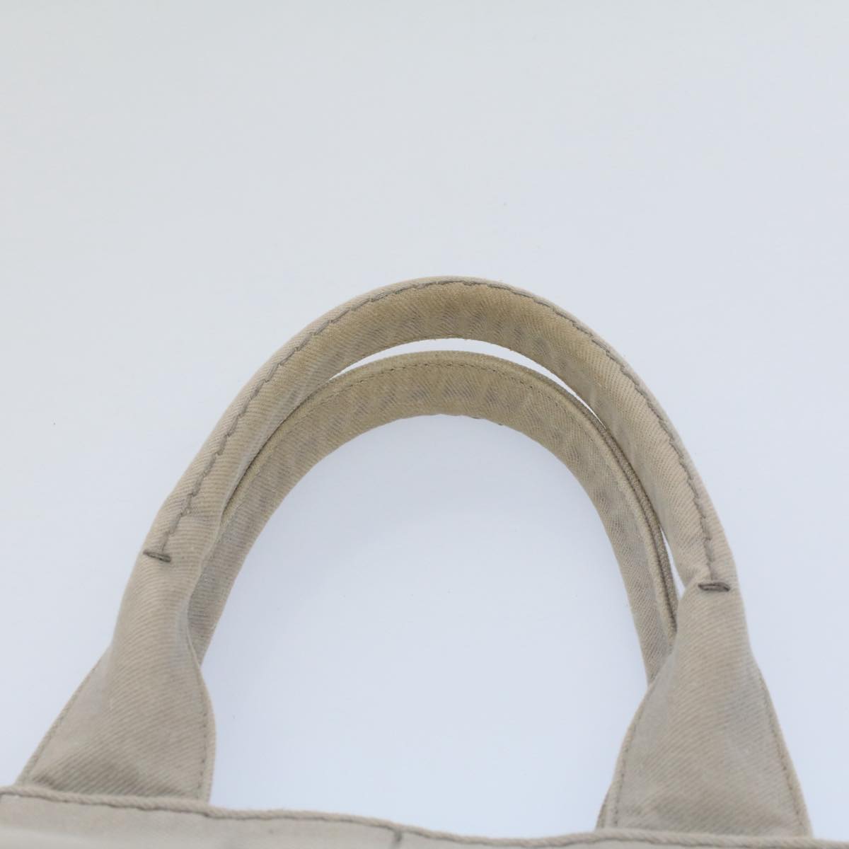 PRADA Canapa MM Hand Bag Canvas Gray Auth ep1899