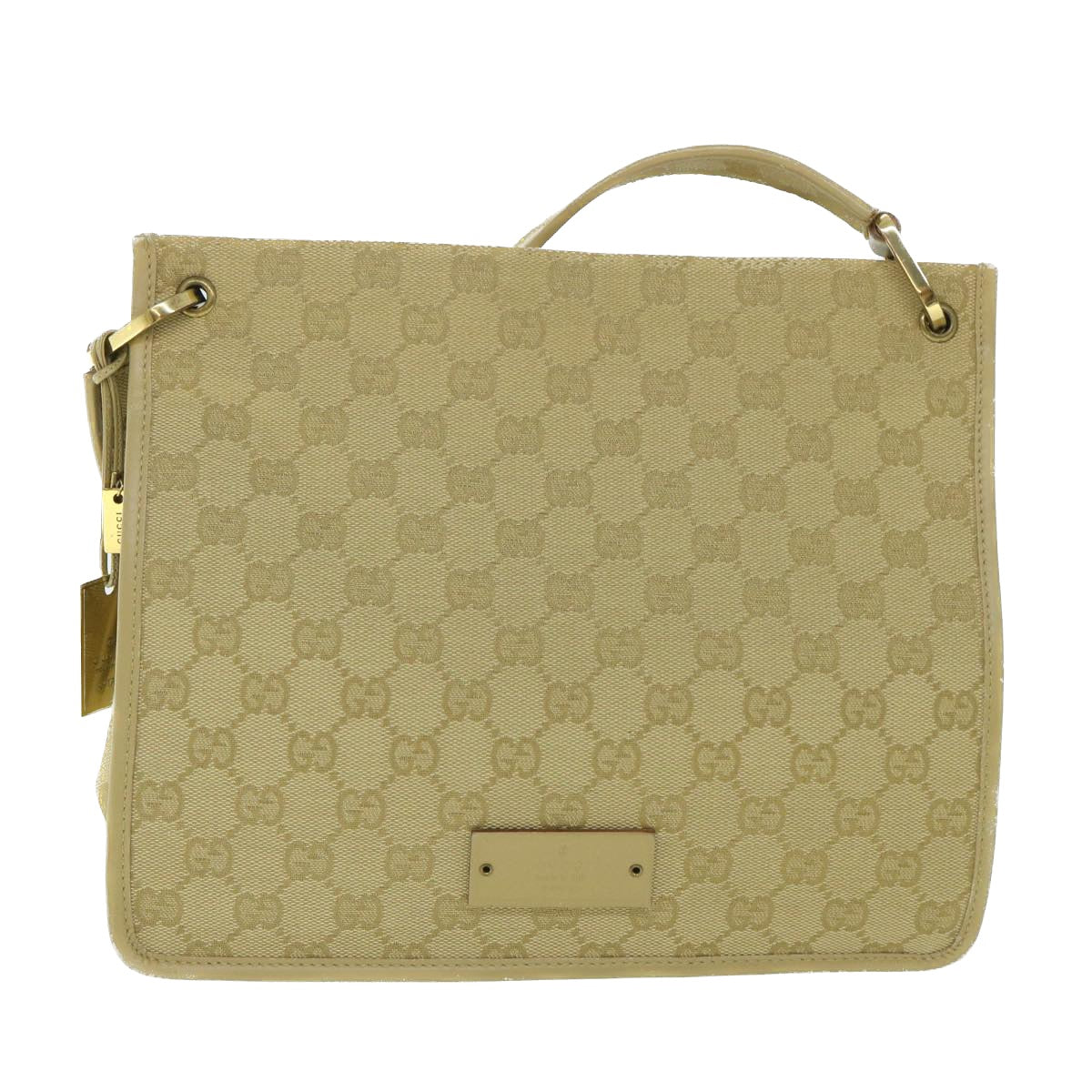 GUCCI GG Canvas Shoulder Bag Beige 91762 Auth ep1900 - 0