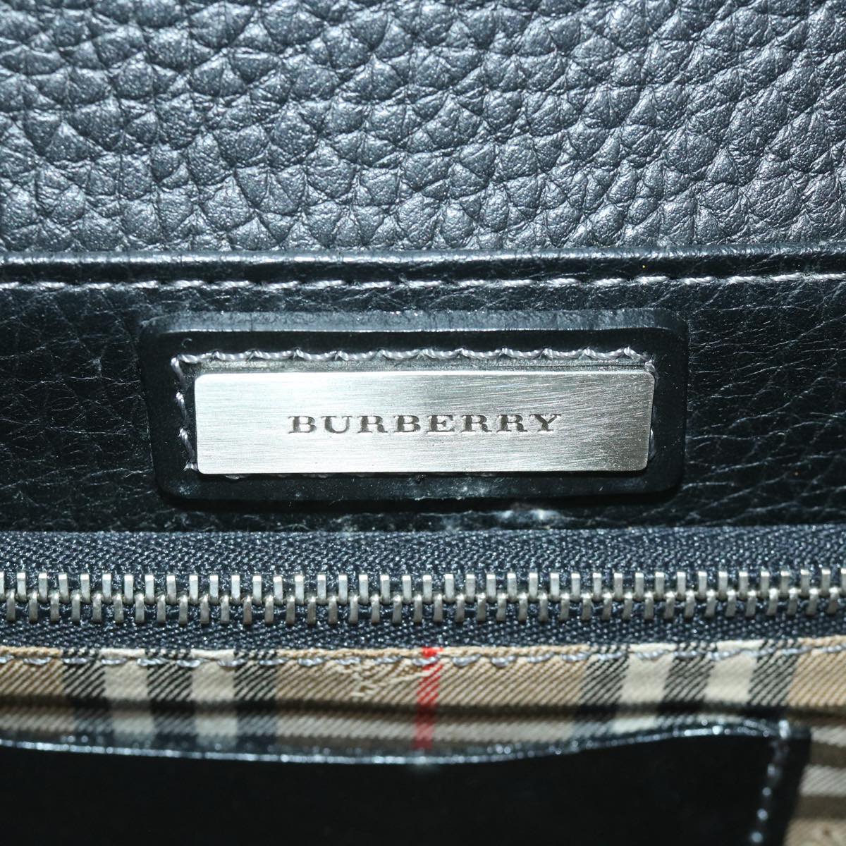 BURBERRY Briefcase Leather Black Auth ep1919