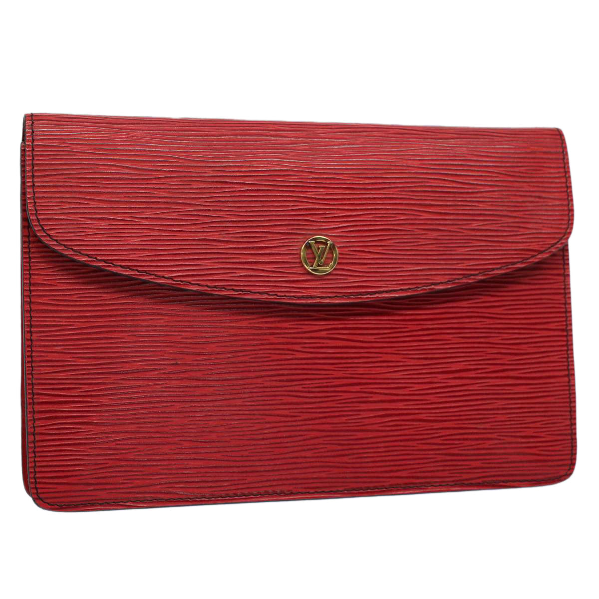 LOUIS VUITTON Epi Montaigne Clutch Bag Red M52657 LV Auth ep1920