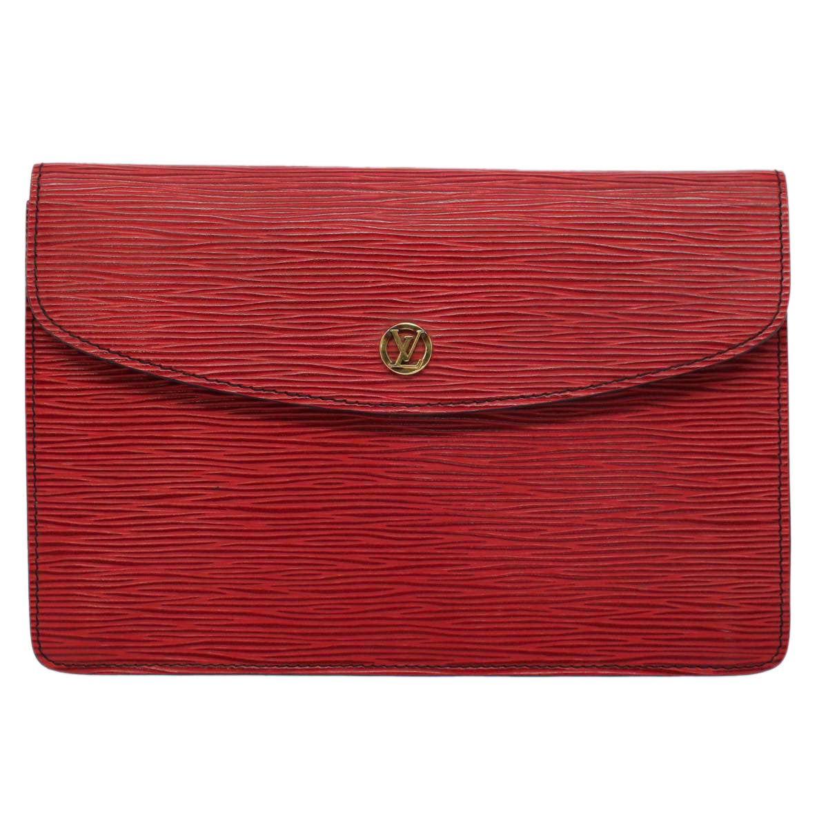 LOUIS VUITTON Epi Montaigne Clutch Bag Red M52657 LV Auth ep1920