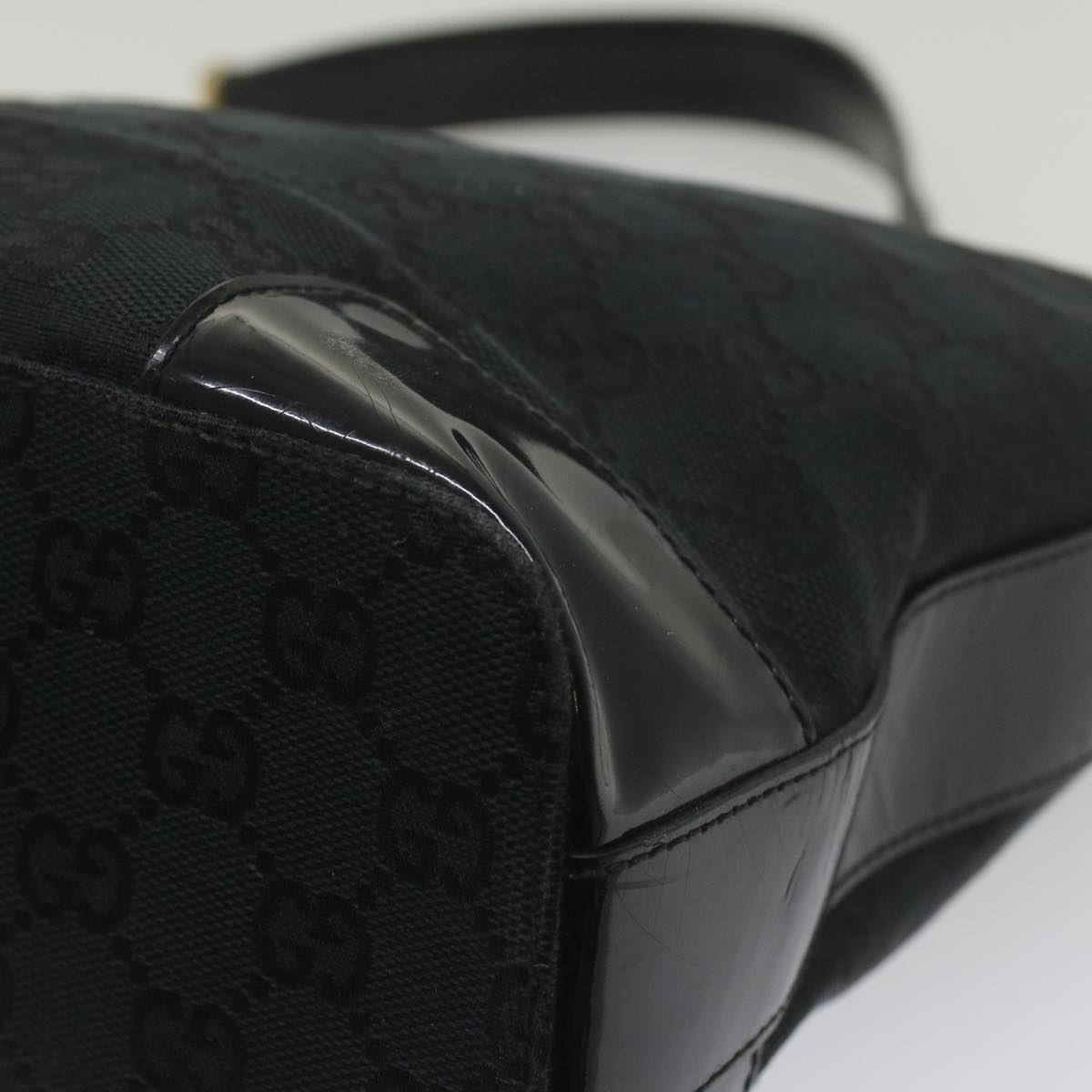 GUCCI GG Canvas Shoulder Bag Black 001 4204 Auth ep1925