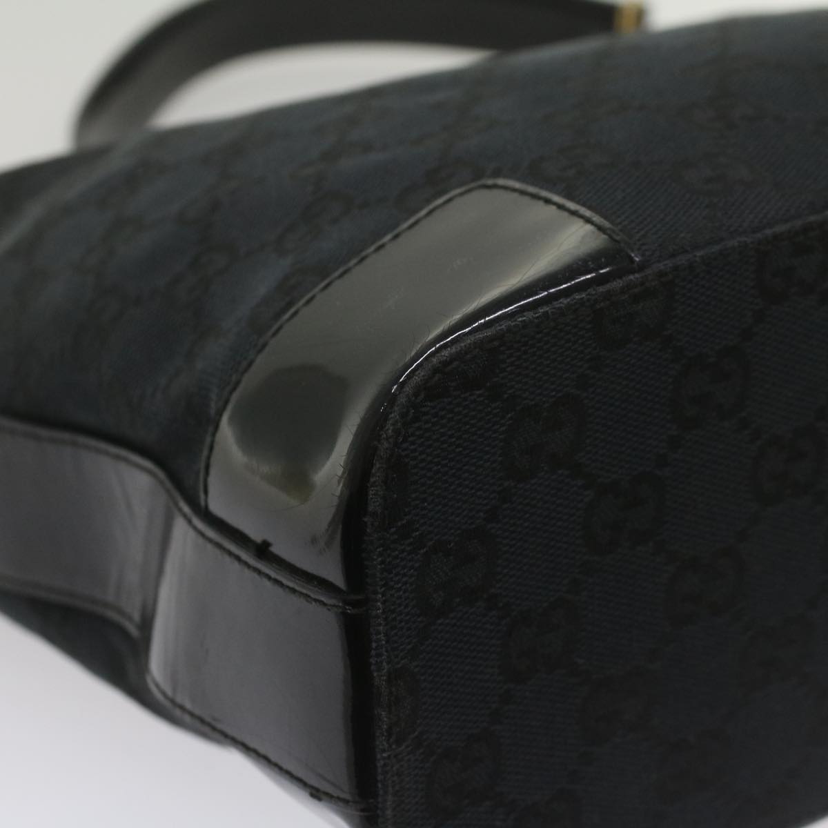 GUCCI GG Canvas Shoulder Bag Black 001 4204 Auth ep1925