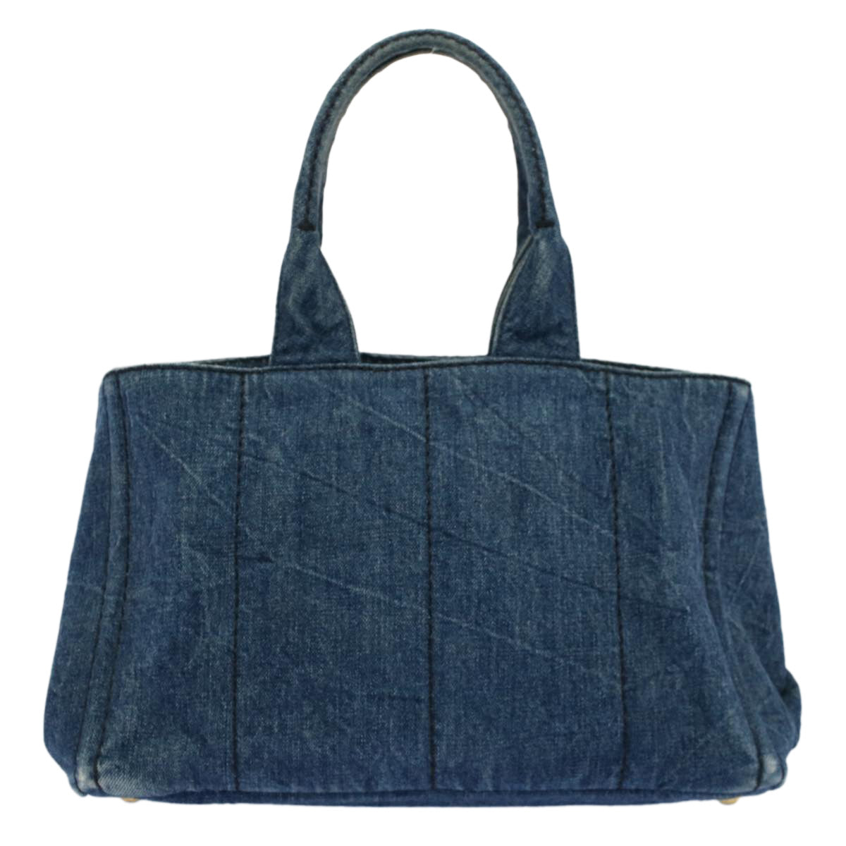 PRADA Canapa MM Hand Bag Canvas Blue Auth ep1930