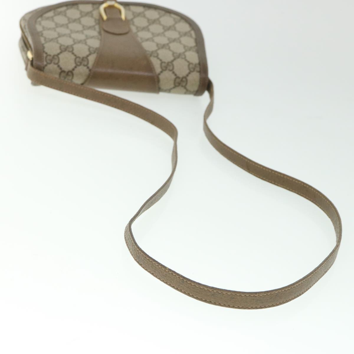 GUCCI GG Supreme Shoulder Bag PVC Leather Beige Auth ep1940