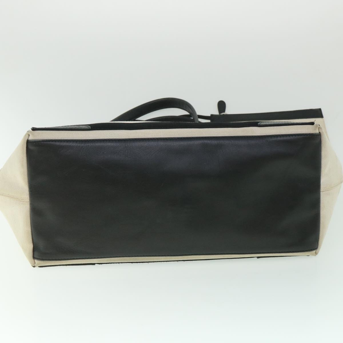BALENCIAGA Tote Bag Canvas White Black 339936 Auth ep1955