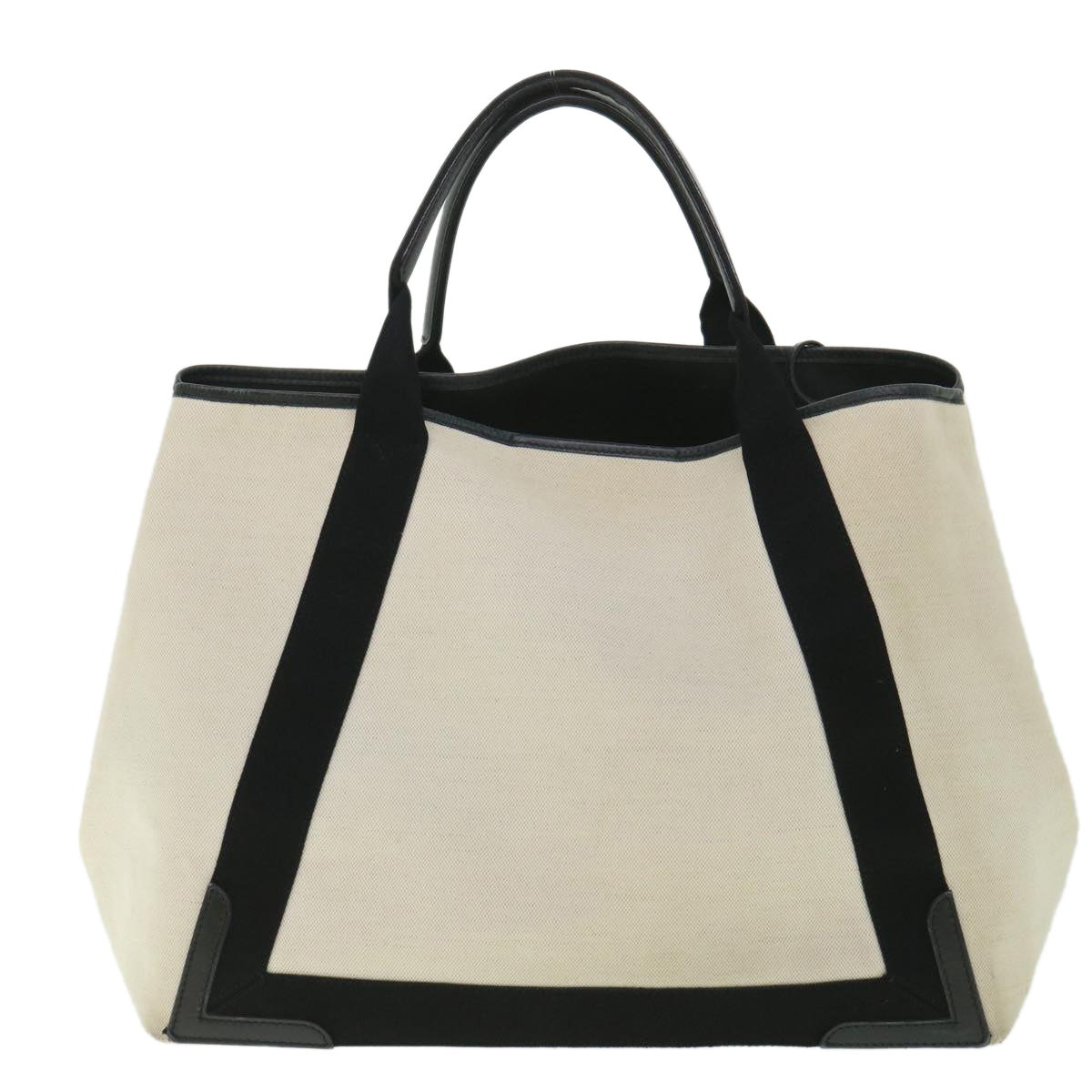 BALENCIAGA Tote Bag Canvas White Black 339936 Auth ep1955 - 0