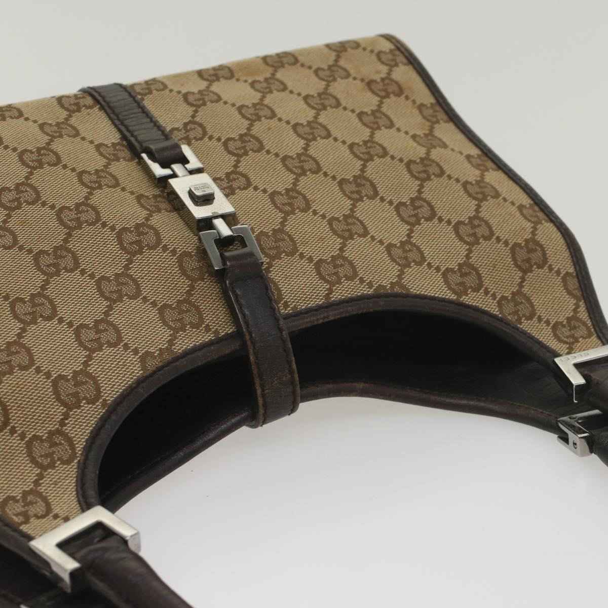 GUCCI Jackie GG Canvas Shoulder Bag Beige 01721 Auth ep1958