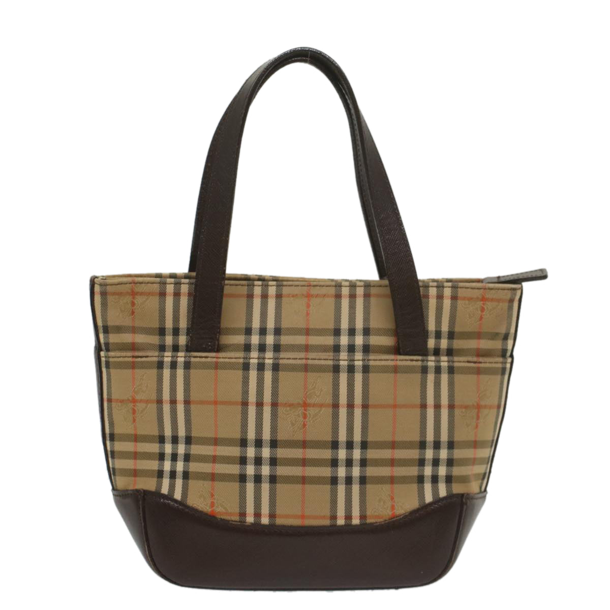 BURBERRY Nova Check Hand Bag Nylon Canvas Beige Auth ep1964 - 0