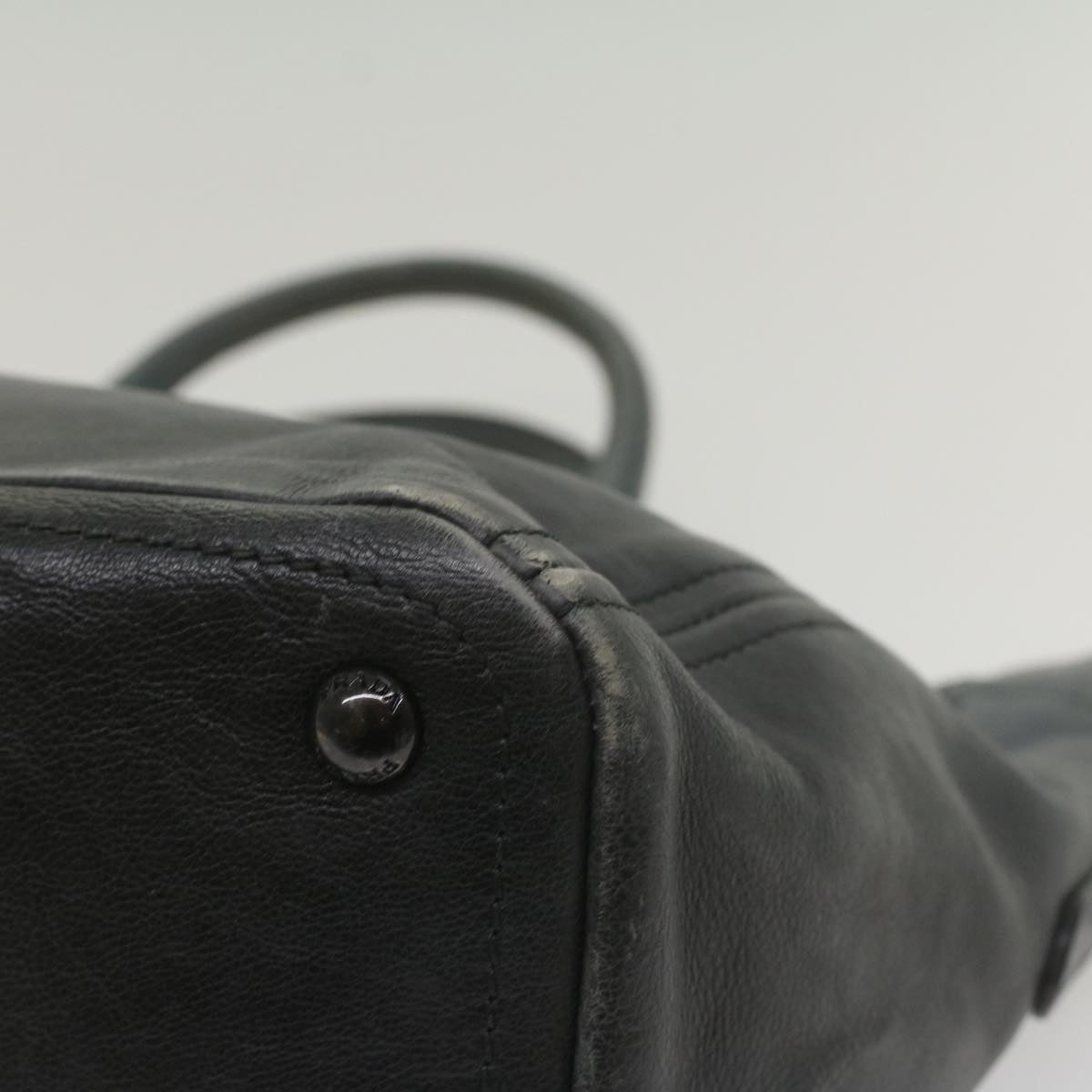 PRADA Hand Bag Leather 2way Gray Auth ep2019