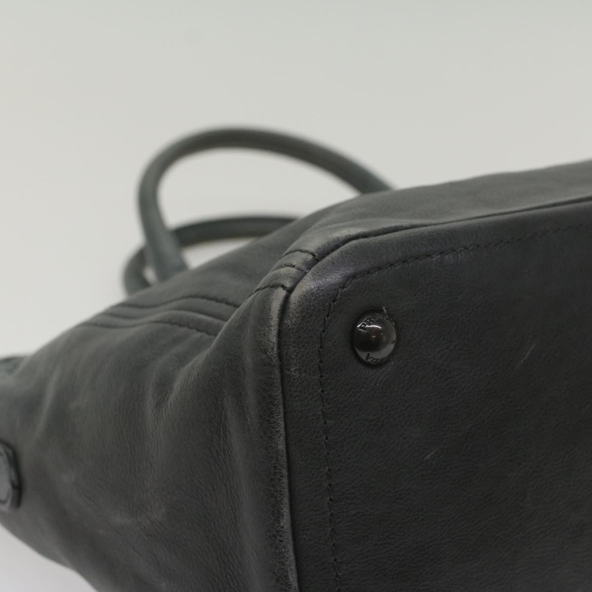 PRADA Hand Bag Leather 2way Gray Auth ep2019