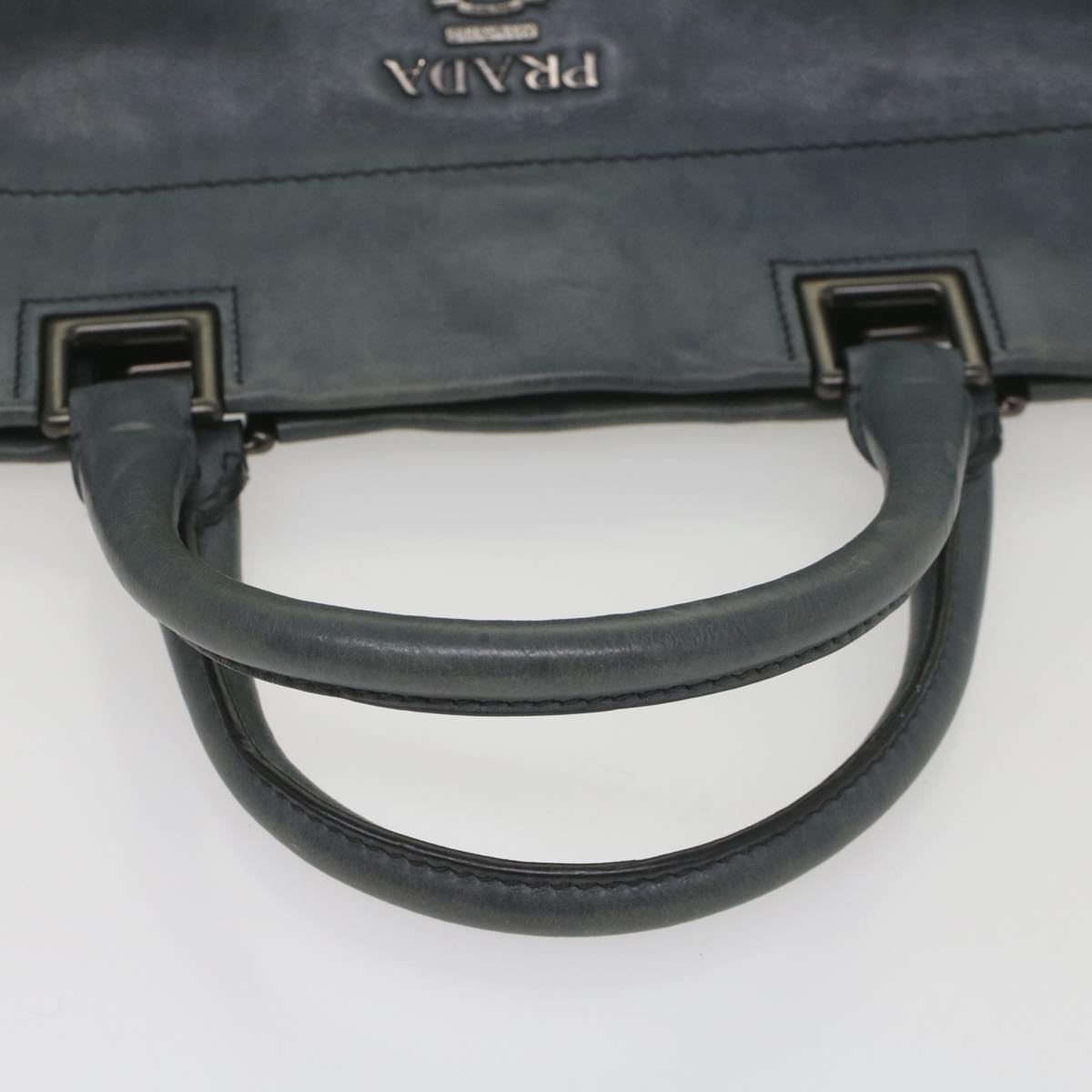 PRADA Hand Bag Leather 2way Gray Auth ep2019