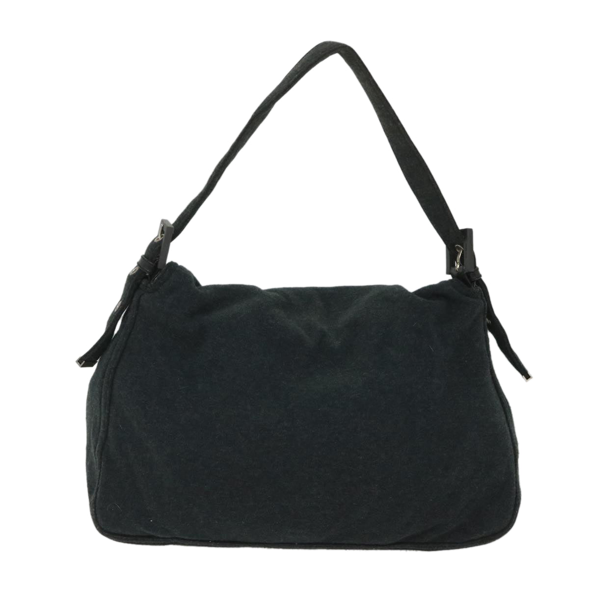 FENDI Mamma Baguette Shoulder Bag Cotton Gray 2305 26325 008 Auth ep2054 - 0