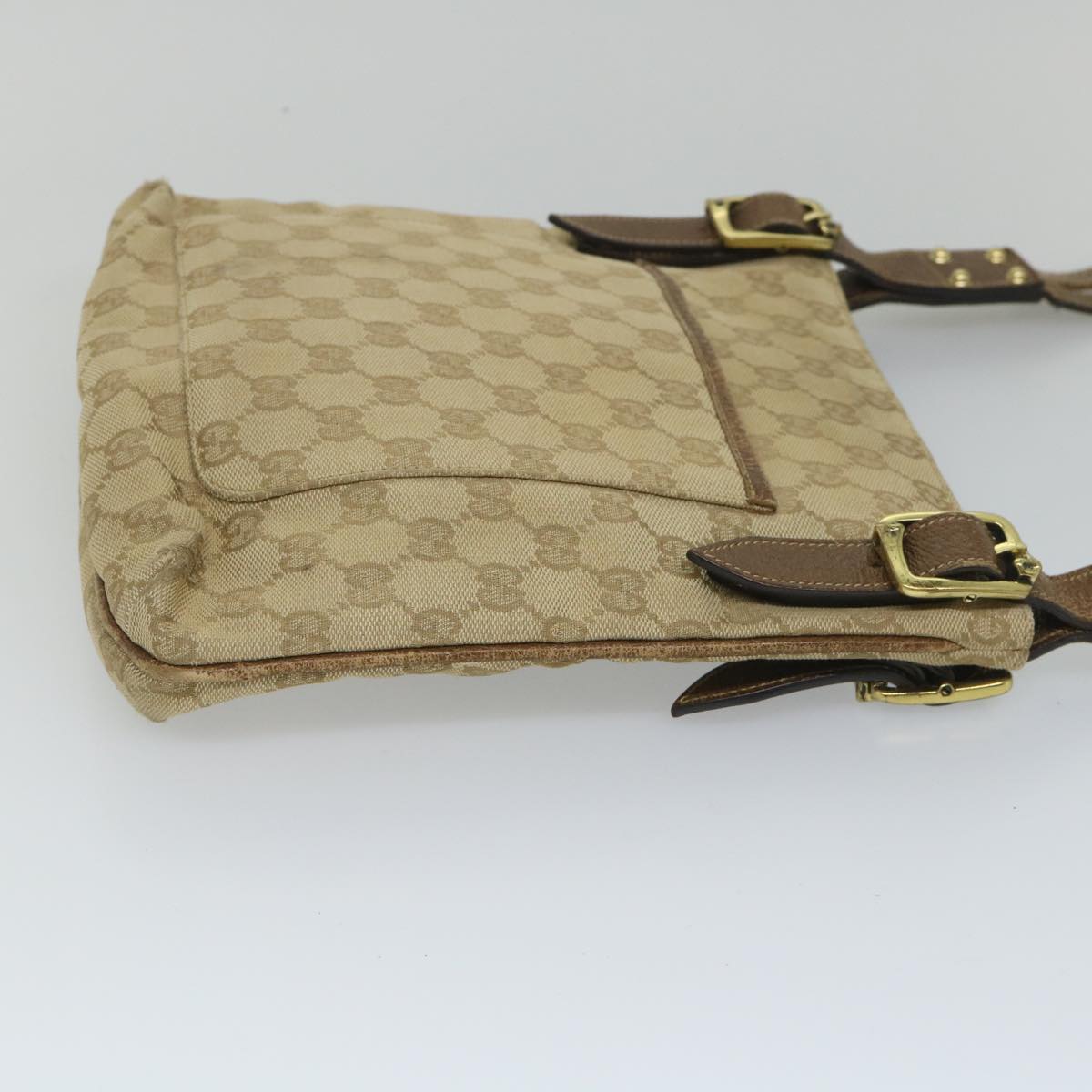 GUCCI GG Canvas Shoulder Bag Beige 115514 Auth ep2073