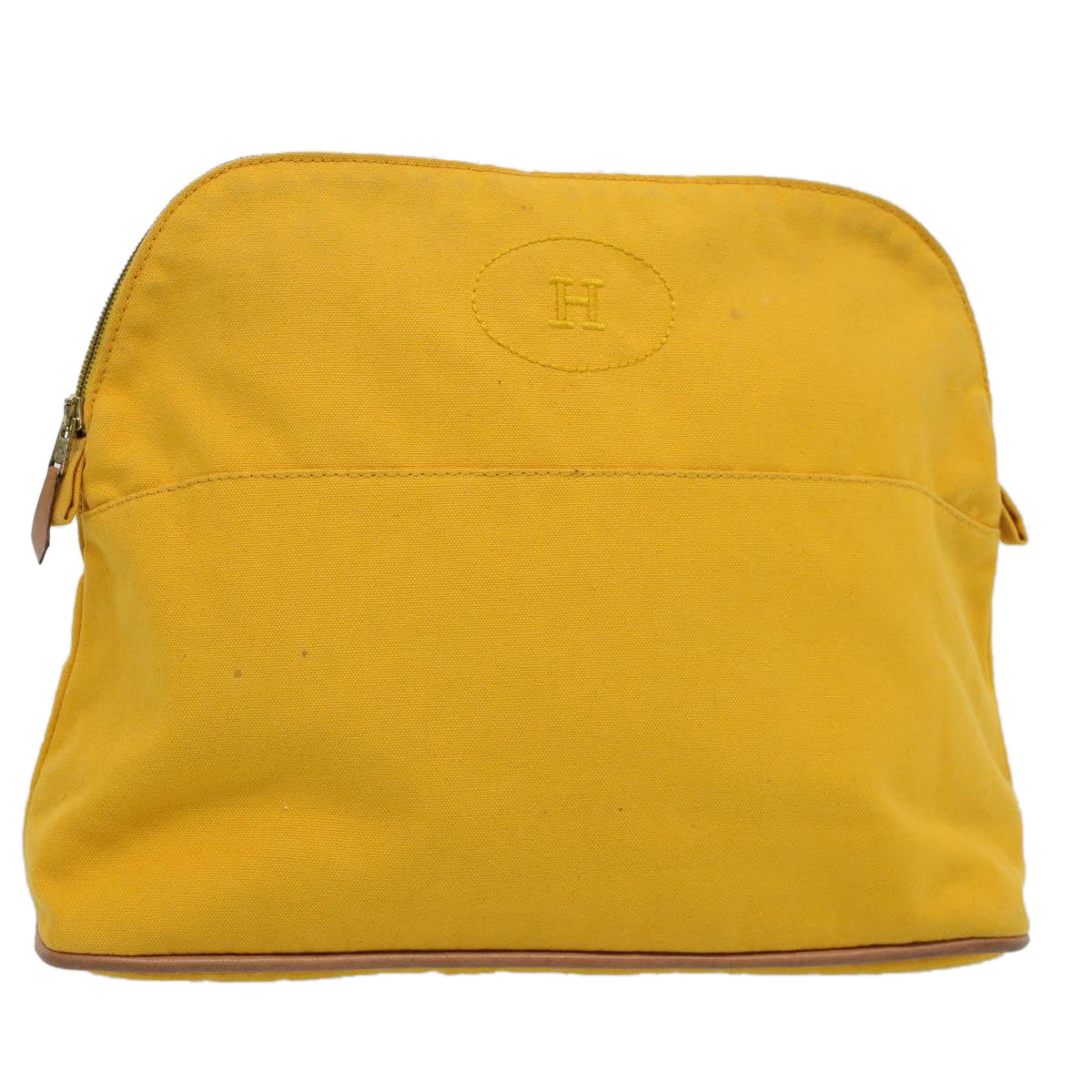 HERMES Bolide GM Pouch Canvas Yellow Auth ep2079