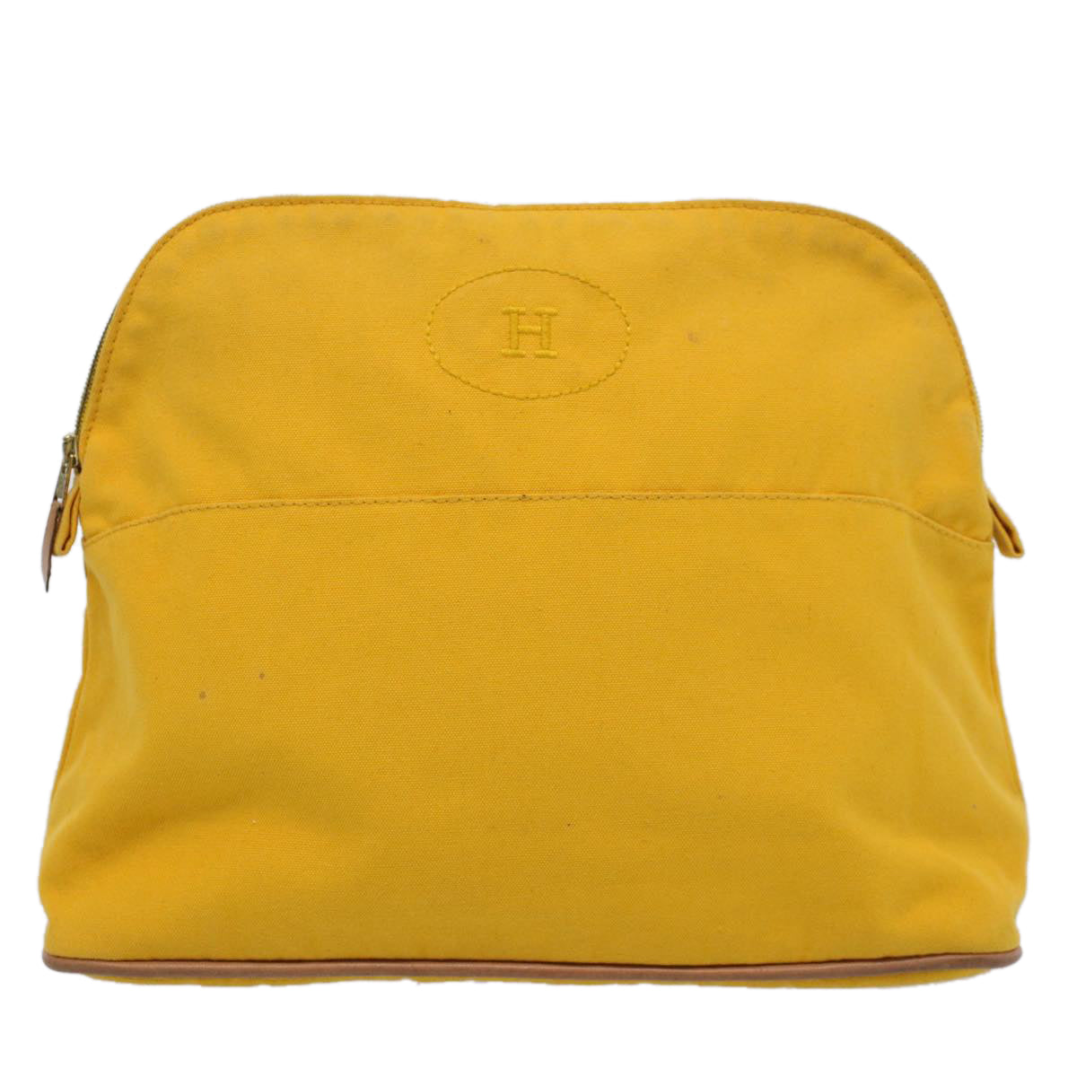 HERMES Bolide GM Pouch Canvas Yellow Auth ep2079