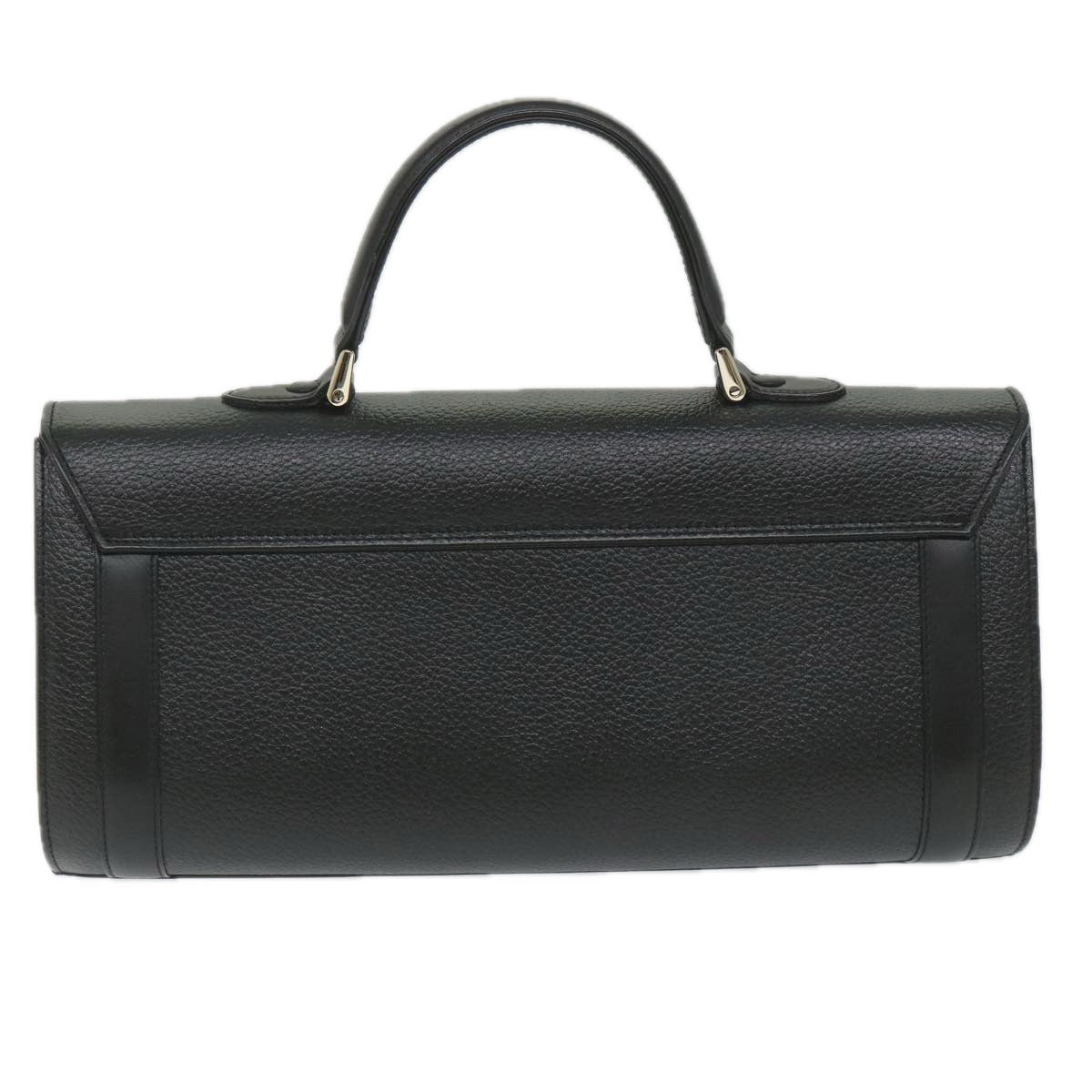 Burberrys Hand Bag Leather Black Auth ep2109