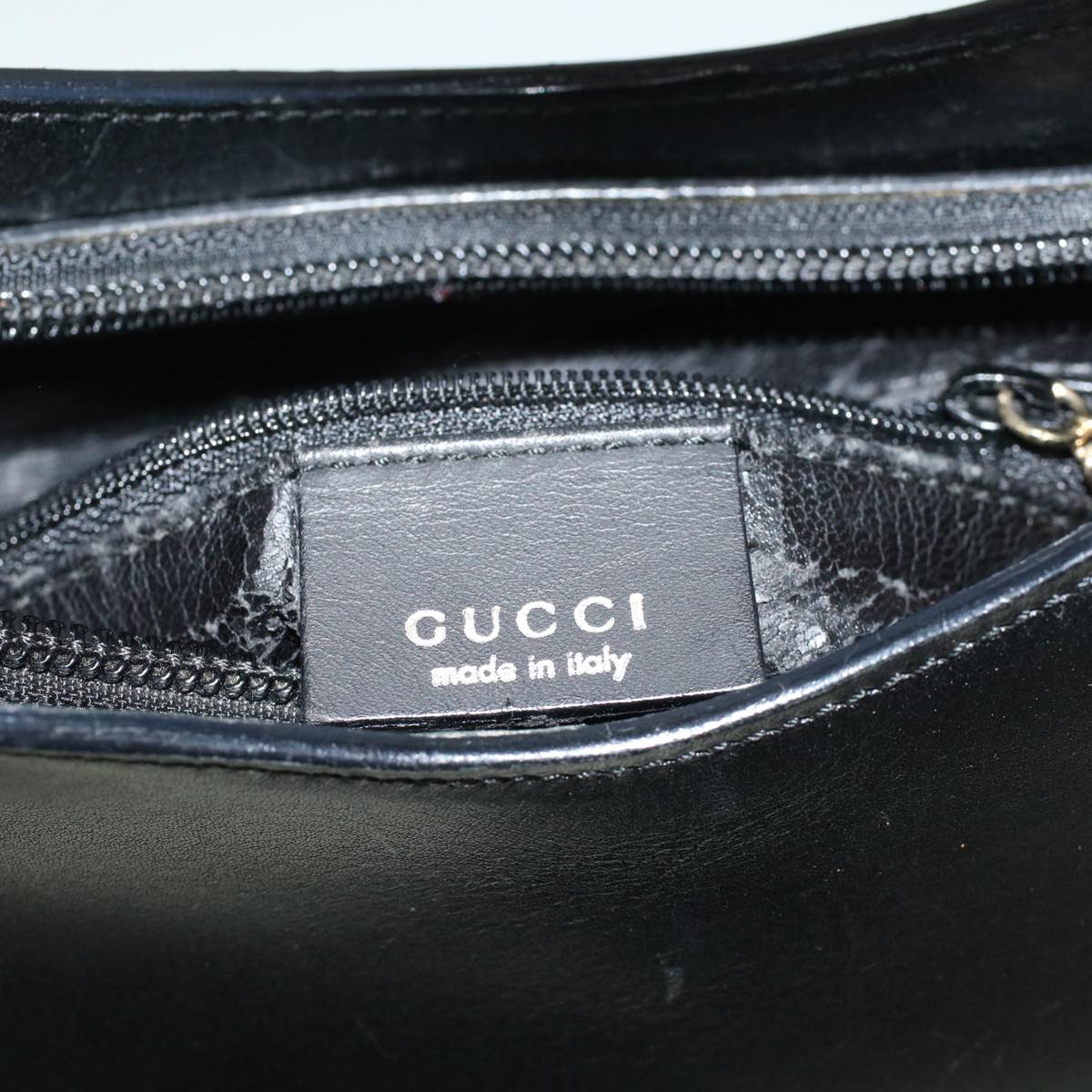 GUCCI Bamboo Shoulder Bag Leather Black 001 3007 3754 Auth ep2141