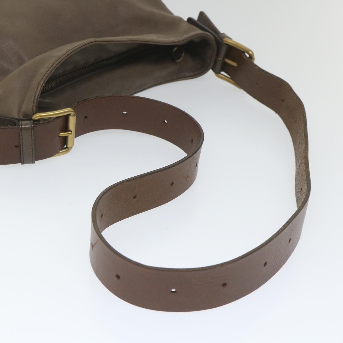 BOTTEGAVENETA INTRECCIATO Shoulder Bag Leather Brown Auth ep2148